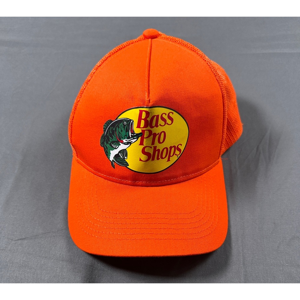 Bass Pro Shops Mesh Trucker Hat Orange Snapback Fishing‎ Cap 638BP-032